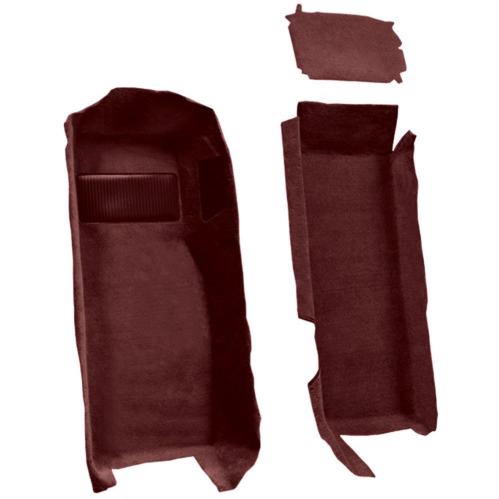 1997-04 Chevrolet Corvette Coupe/Convertible Front Molded Carpet Set w/ Heel Pad Cutpile Claret / Oxblood